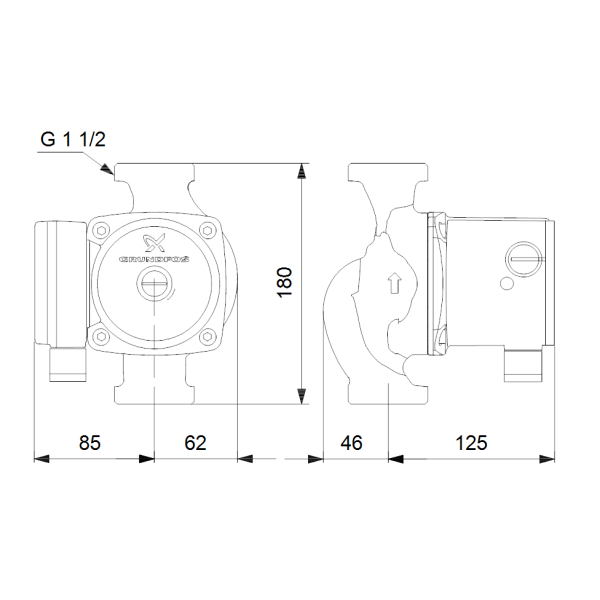 Насос циркуляционный Grundfos UPS 25-80 180 Оригинал