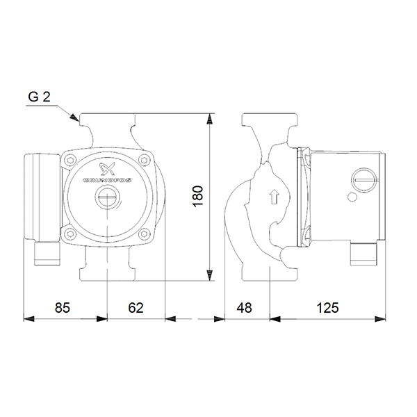 Насос циркуляционный Grundfos UPS 32-80 180 Оригинал Насос циркуляционный Grundfos UPS 32-80 180 Оригинал