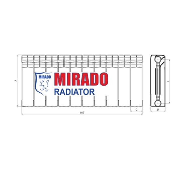 Радіатор біметалічний Mirado 300 мм (Одеса)