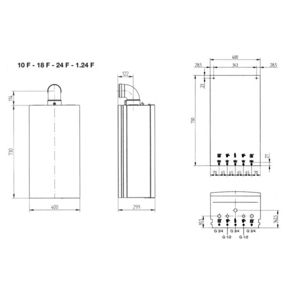 Газовий котел Baxi ECO4s 24 димохід Газовий котел Baxi ECO4s 24 димохід