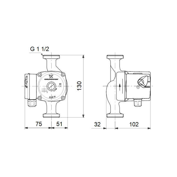 Насос Grundfos UPS 25-40-130 Оригинал циркуляционный Насос Grundfos UPS 25-40-130 Оригинал циркуляционный