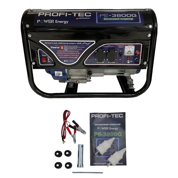 Генератор бензиновий PROFI-TEC PE 3,8 кВт (ручний стартер)