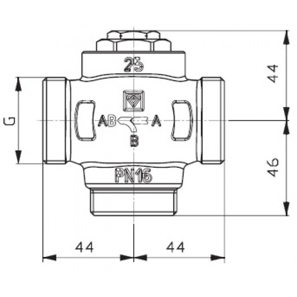 Триходовий термосмесітельний клапан HERZ Teplomix DN25