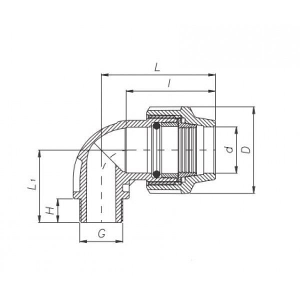 Кут КРЗ 20x1/2" Unidelta