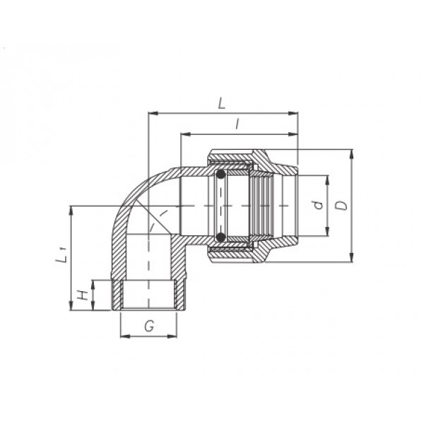 Кут КРВ 20x1/2” Unidelta