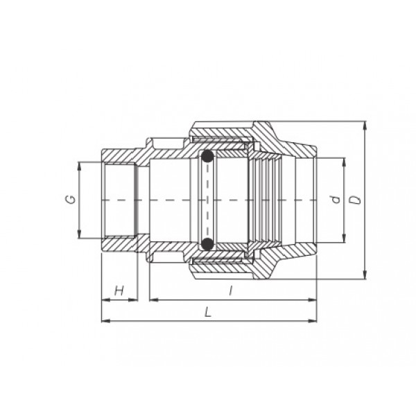 Муфта МРВ 32x1/2” Unidelta
