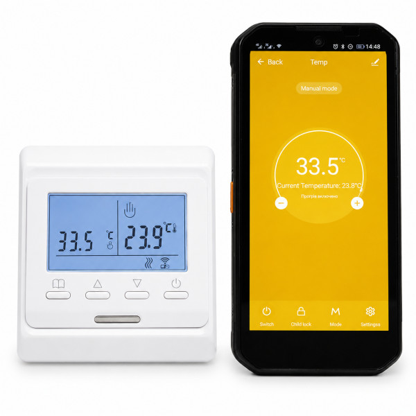 Терморегулятор In-Therm E51 Wi‑Fi White с датчиком пола и воздуха