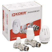 Комплект кранів радіаторних прямих з термоголовкою KOER SET-12 1/2"x1/2"