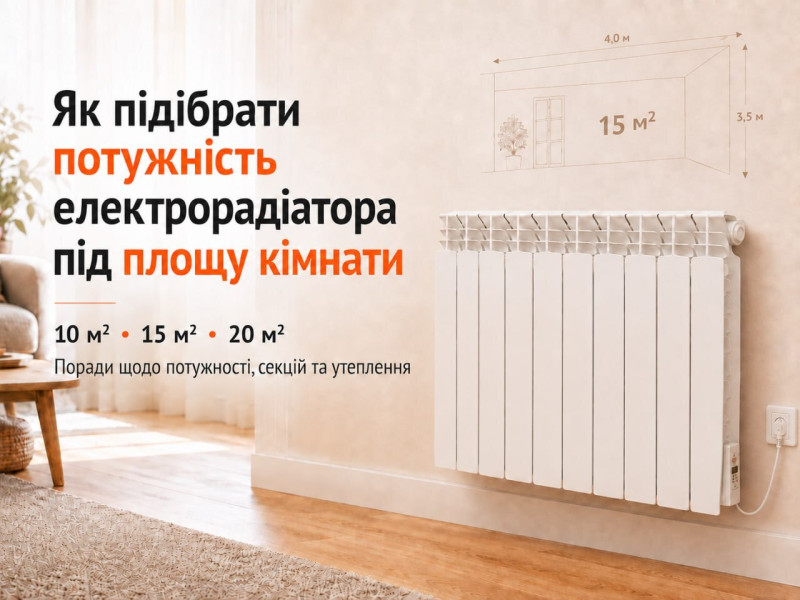 Як підібрати потужність електрорадіатора під площу кімнати