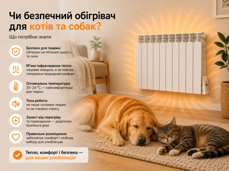 Чи безпечний обігрівач для котів та собак? Що потрібно знати