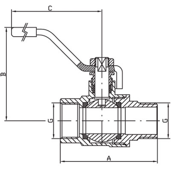 Кран кульовий латунний 1 1/2" ГШВ KOER KR0022