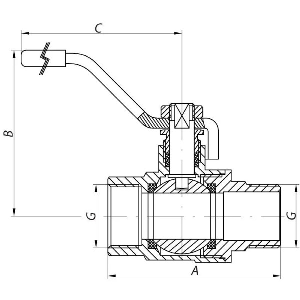 Кран кульовий латунний 1 1/2" ГГВ KOER KR0021