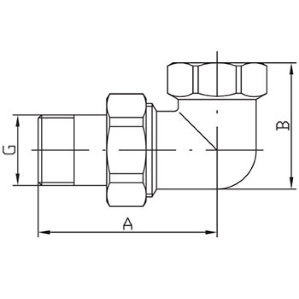 Американка кутова 1/2" KOER KR0019