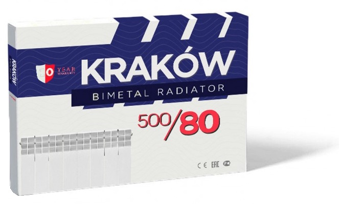 Радіатор біметалевий Krakow 500x80 мм
