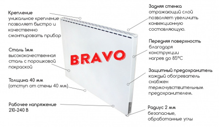 Инфракрасный обогреватель BRAVO 1000 с терморегулятором
