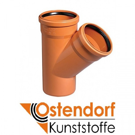 Тройник Ostendorf 200х200 мм 45° ПВХ для наружной канализации